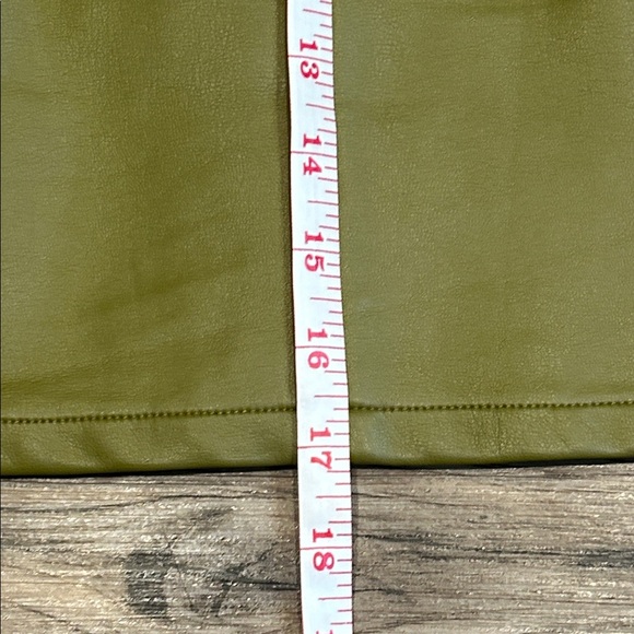 French Connection Olive Faux-Leather Mini-Skirt - Picture 6 of 9